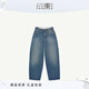 MM6 Maison Margiela小眾排扣設計闊腿牛仔褲寬松直筒彎刀褲長(cháng)褲子男女款 965藍色 27