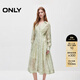 ONLY秋季氣質(zhì)優(yōu)雅套裝V領(lǐng)蕾絲中長(cháng)款連衣裙女|124307047 HHH 莉娜柔米印花 XS (155) 76A