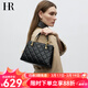 HR赫蓮娜包包女包簡(jiǎn)約時(shí)尚手提包女頭層牛皮菱格單肩斜挎包生日禮物 黑色
