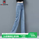 AEMAPE直筒牛仔褲女2026春秋新款寬松休閑洋氣高腰百搭顯瘦闊腿褲長(cháng)褲 MX-8-1030_藍色 27 【2尺】參考90-100斤