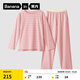 蕉內（Bananain）棉棉305H男女士睡衣睡褲純棉情侶家居服套裝春夏季長(cháng)袖長(cháng)褲不悶汗 【女士】沫粉條紋 M