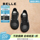 百麗（Belle）戚薇同款貝殼頭厚底德訓鞋春季女鞋運動(dòng)休閑板鞋D2A1DAM5預售 黑色 39 (245mm)
