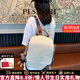 柏薩尼（PESASRIE）輕奢品牌雙肩包女大容量初高中生書(shū)包大容量軟皮旅行背包生日禮物 米白色【贈送小兔子掛飾】 奢侈禮盒包裝送女友送老婆
