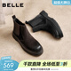 百麗（Belle）張凌赫同款男鞋休閑靴冬季新商場(chǎng)款切爾西靴加絨8WA01DD5 黑色-單里 42 (260mm)