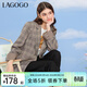 LAGOGO復古格紋正肩西裝外套拉谷谷春秋新品通勤氣質(zhì)西裝外套女 混色(Y0) M