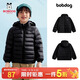 巴布豆兒童羽絨服男童女童寶寶2025秋冬反季輕薄款時(shí)尚冬裝保暖寶寶外套 黑色-90絨子含量 均碼 160cm