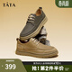 他她（TATA）牛皮厚底復古休閑板鞋男美式工裝鞋商務(wù)皮鞋PYE01CM5 土黃 42
