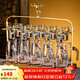 德銷(xiāo)特高檔白酒杯套裝輕奢家用金箔金山分酒器酒具套裝 透明款10壺10杯+麋鹿杯架