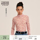 Teenie Weenie小熊女裝秋網(wǎng)紗長(cháng)袖T恤打底衫碎花上衣 粉色 M 165