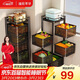 溢彩年華 旋轉置物架廚房落地蔬菜收納儲物架可移動(dòng)衛生間置物架六層1118