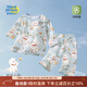 童戀初心寶寶分體套裝夏季薄款純棉新生幼兒童家居服九分褲嬰兒衣服空調服 【7A抑菌 A類(lèi)標準】哈尼小狗 90