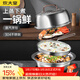 炊大皇304不銹鋼蒸鍋 蒸汽鍋桑拿鍋海鮮鍋 蒸涮燉煮復底蒸火鍋 26cm 