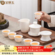 金鑲玉茶具套裝茶壺茶杯蓋碗羊脂玉白瓷陶瓷送禮盒高檔家用 品香