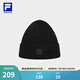 FILA 斐樂(lè )官方男帽針織帽冬季新款健身運動(dòng)帽保暖帽子毛線(xiàn)帽 深黑-BK XS