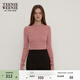Teenie Weenie【可機洗】小熊秋季慵懶風(fēng)綿羊毛針織衫毛衣修身打底 淺粉色 XS 155