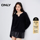 ONLY2025秋季新款軟糯親膚舒適長(cháng)袖V領(lǐng)純色針織衫女|125313019 H1Z黑色 S