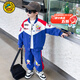 G.duck童裝聯(lián)名奧特曼男童套裝春秋帥氣小男孩衣服兒童外套運動(dòng)裝兩件套 藍色 120 cm