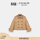 蔻馳（COACH）奧萊女士經(jīng)典標志領(lǐng)短款風(fēng)衣 卡其色 XS
