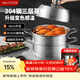 美廚（MAXCOOK）蒸鍋全304不銹鋼28cm三層蒸鍋感溫復底湯鍋 燃氣電磁爐通用MCZ736