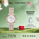 天梭（TISSOT）官旗 瑞士手表力洛克系列時(shí)尚自動(dòng)機械女表送女友禮物 貝母盤(pán)鋼帶T006.207.22.116.00