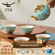 永豐源（auratic） 西湖藍6/7/9頭茶具 陶瓷高檔茶壺蓋碗功夫茶具套裝 精致禮物 6頭茶具套裝(茶壺組) 4人飲 6件