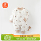 貝瑞加（Babyprints）寶寶連體衣秋冬新生兒爬服加厚哈衣溫暖防風(fēng)外出服 棕熊73
