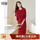 歐莎（OSA）新中式紅色針織套裝2025年秋季新款女國風(fēng)上衣半裙兩件套 大紅色 S
