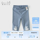 戴維貝拉兒童褲子女童夏裝打底褲女寶寶抗菌防螨七分褲