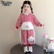 迪士咪魯（DISHIMILU）女童寶寶套裝春裝2026新款條紋春秋1-8歲兒童裝女孩春季小孩衣服 XT888（上衣+褲子）-紅色 110 碼/身高100-110cm（3-4歲）