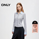 ONLY 2025秋季襯衫拼接領(lǐng)口設計翻領(lǐng)長(cháng)袖正肩T恤女|125302020