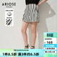 艾諾絲雅詩(shī)ARIOSEYEARS夏季百搭新品條紋撞色短褲高腰褲女褲30613092 黑白條 L