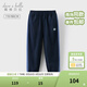 戴維貝拉（DAVE＆BELLA）中大童褲子童裝新款純棉薄款兒童夏天褲子男童針織休閑運動(dòng)褲 藏青色【現貨】 160 cm（建議身高150-160cm）