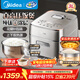 美的（Midea）高壓電飯煲3升 純鈦0涂層花瓣IH雙熱源無(wú)涂層內膽高壓電飯鍋 家用智能預約高端高壓鍋3-4-5-6個(gè)人 3L 【真高壓】純鈦0涂層丨ih上下雙熱源