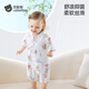 貝肽斯嬰兒衣服夏季連體衣短袖竹棉紗布新生幼兒寶寶哈衣爬服睡衣