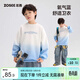 左西童裝男大童衛衣2026新款春季上衣兒童漸變圓領(lǐng)衣服潮 藍色 140