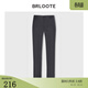 巴魯特（Brloote）男士休閑褲松緊腰微彈灰色商務(wù)小腳九分褲 深灰 180/92A