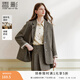 香影老錢(qián)風(fēng)咖色西裝外套女2026春季新款含羊毛單排扣通勤正肩西服 咖色 M 160/84A/95-110斤