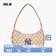 MLB官方 男女時(shí)尚復古老花腋下包情侶休閑手提包通勤百搭BQS01 紐約洋基隊/深米色 均碼