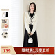 歐莎（OSA）新中式國風(fēng)連衣裙套裝針織開(kāi)衫兩件套女士冬季2025年新款 黑白 2XL