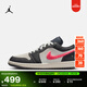 耐克喬丹女子輕便AJ1板鞋冬季新款皮面平底運動(dòng)鞋JORDAN IM6565 014淺石黑/帆白/潘趣紅/棉布白 39