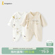 童泰（TONGTAI）嬰兒連體衣春秋季純棉新生兒衣服寶寶蝴蝶衣哈衣睡衣卡其52cm