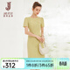 經(jīng)典故事（JANE STORY）高端名媛小香風(fēng)氣質(zhì)連衣裙女夏季2026新款知性氣質(zhì)小黑裙小個(gè)子 黃綠色 XL