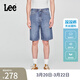 Lee涼涼褲舒適直筒經(jīng)典五袋款天絲中藍色男牛仔短褲休閑潮A08140 中藍色 31