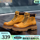 駱駝【金甲】男鞋大黃靴王俊凱同款秋冬加絨馬丁靴女戶(hù)外工裝靴登山鞋 G25W076038 沙漠黃 女 36