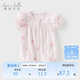 戴維貝拉新生兒爬服女寶寶棉短袖連體衣嬰兒夏裝包屁衣