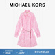 MICHAEL KORS 邁克高仕【兩件折上折】MK 女士花卉印花襯衫連衣裙 含鏈條腰鏈 粉色 682 S