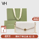 VANESSA HOGAN VH女包山茶花信封包春夏輕奢老花鏈條單肩斜挎包生日禮物送女友 奶茶色+綠野仙蹤禮袋