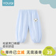 優(yōu)奇寶寶防蚊褲純棉紗布夏季薄款男兒童女燈籠褲嬰兒衣服褲子童大pp褲 【印花】小熊藍 100