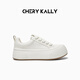 CHERY KALLY【空靈幻影】輕奢厚底小白鞋女2026新款真皮休閑松糕鞋 CHERY&KALLY 米白色 36