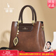 袋鼠卡拉2026新款品牌正品女式包包女包大容量女士包托特包送老婆生日禮物 咖啡色（贈手包+卡包）